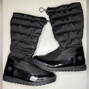 Totes Caroline 2 Black Quilted Winter Boots for Women With Fold Over cuff Size 7
